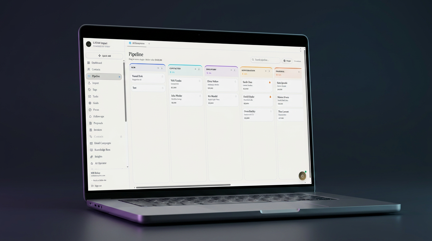 Orbit Pipeline — kanban with forecasting and bulk email